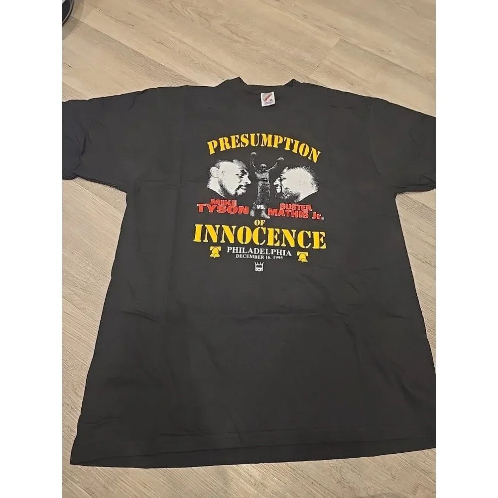 Vintage Deadstock 90s mike tyson mathis boxing t-shirt 1995 Single Stitch XL USA - Picture 5 of 5